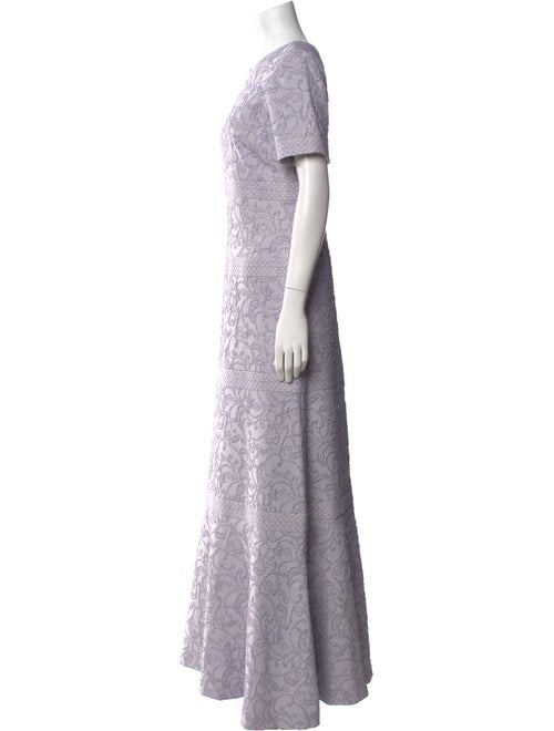 Badgley Mischka Lace Pattern Long Dress