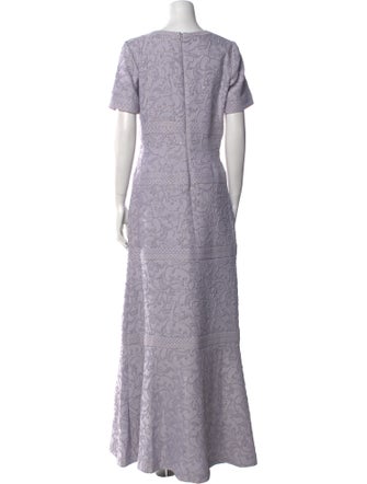 Badgley Mischka Lace Pattern Long Dress