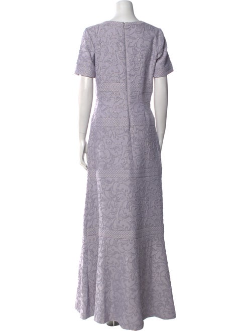 Badgley Mischka Lace Pattern Long Dress