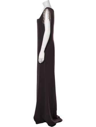 Badgley Mischka Square Neckline Long Dress