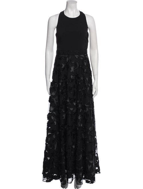 Badgley Mischka Lace Pattern Long Dress