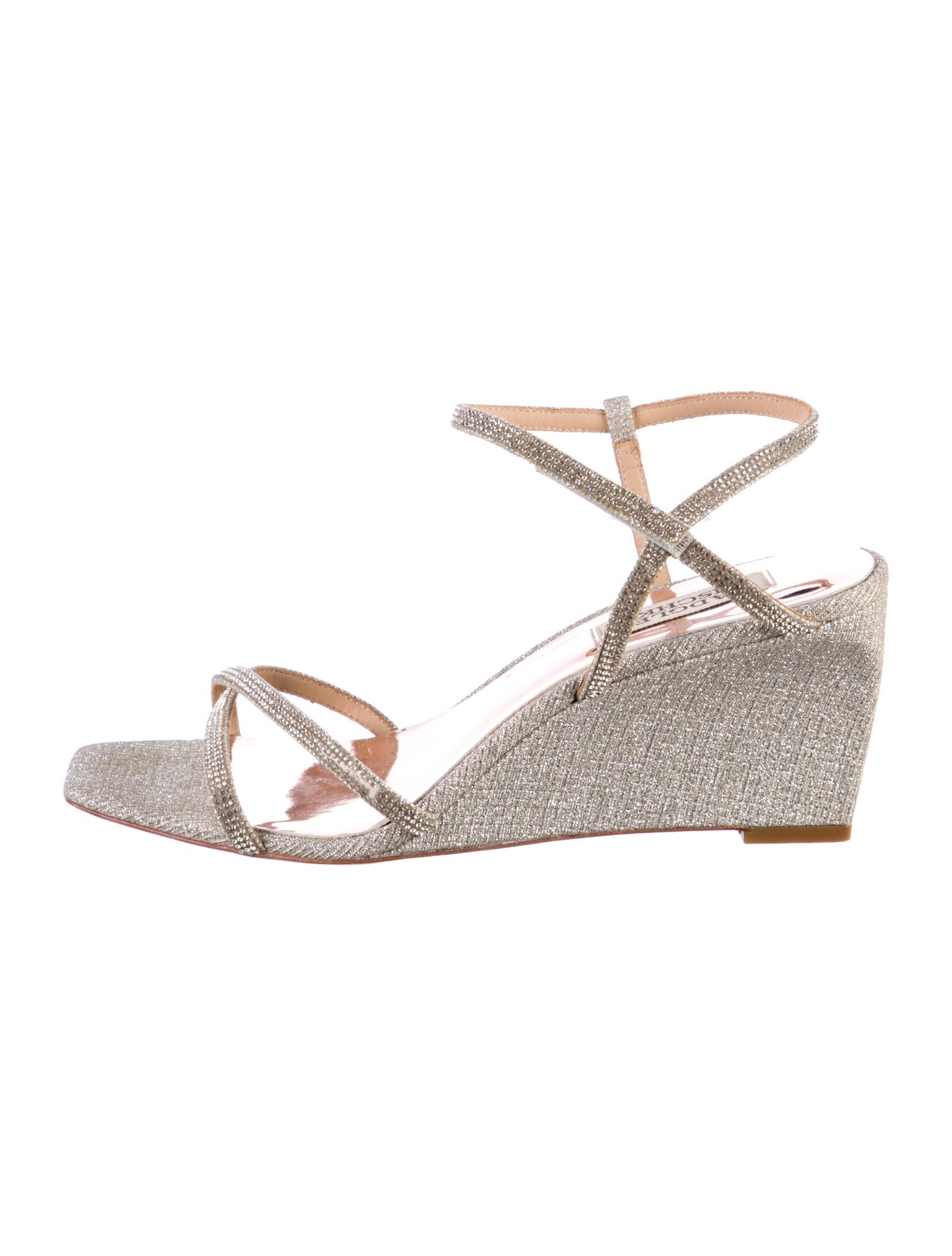Badgley Mischka Glitter Crystal Embellishments Espadrilles