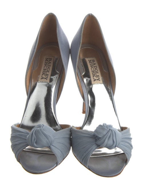 Badgley Mischka Satin Crystal Embellishments D'Orsay Pumps