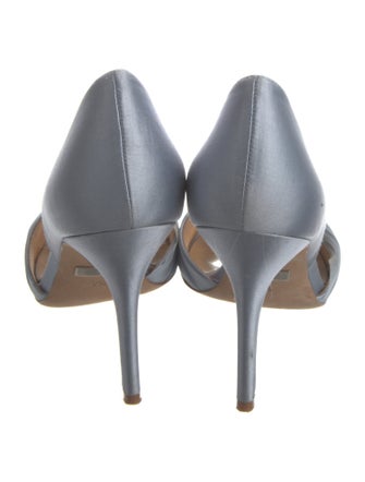 Badgley Mischka Satin Crystal Embellishments D'Orsay Pumps