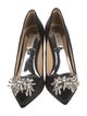 Badgley Mischka Satin Crystal Embellishments Pumps