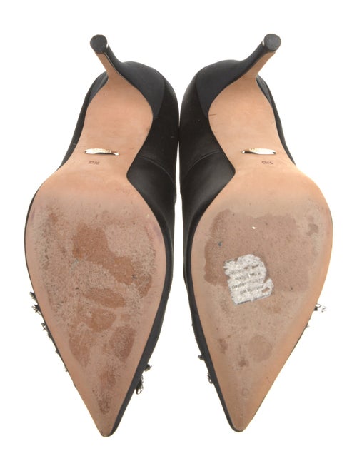 Badgley Mischka Satin Crystal Embellishments Pumps