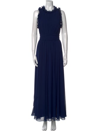 Badgley Mischka Mock Neck Long Dress