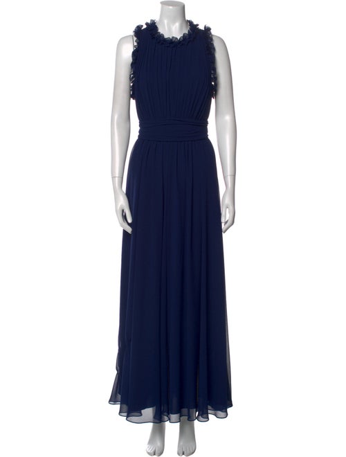 Badgley Mischka Mock Neck Long Dress