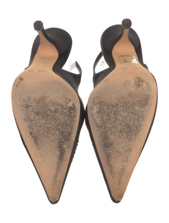 Badgley Mischka Satin Mesh Accents Slingback Pumps