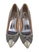 Badgley Mischka Leather Crystal Embellishments Pumps