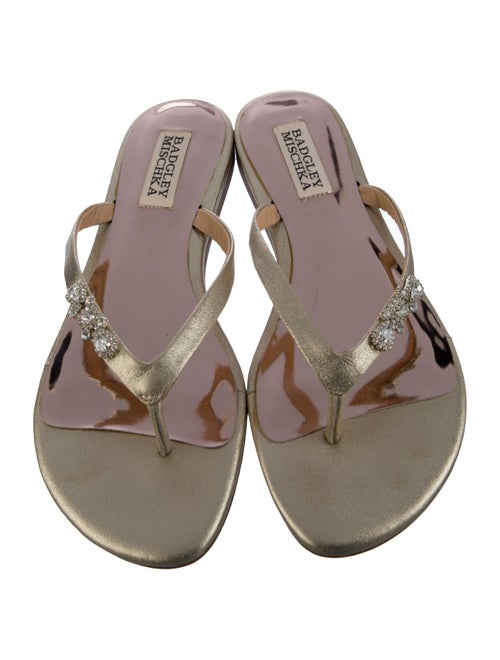 Badgley Mischka Leather Flip Flops