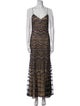 Badgley Mischka Printed Long Dress