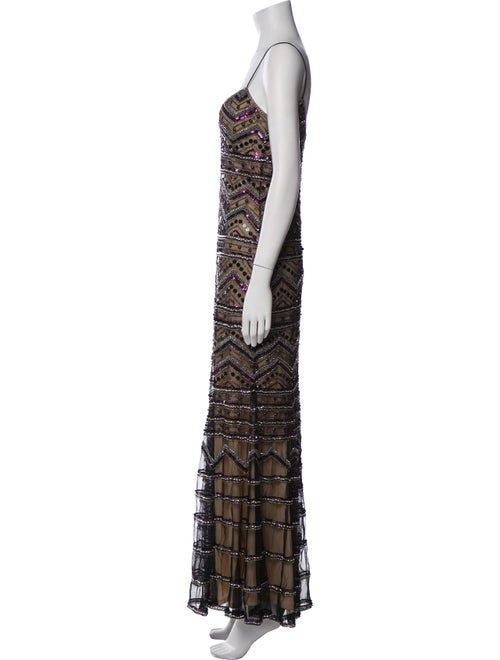Badgley Mischka Printed Long Dress