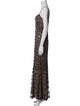 Badgley Mischka Printed Long Dress