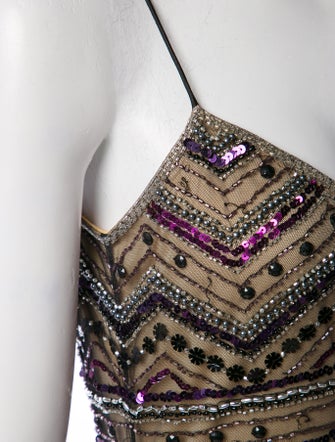 Badgley Mischka Printed Long Dress