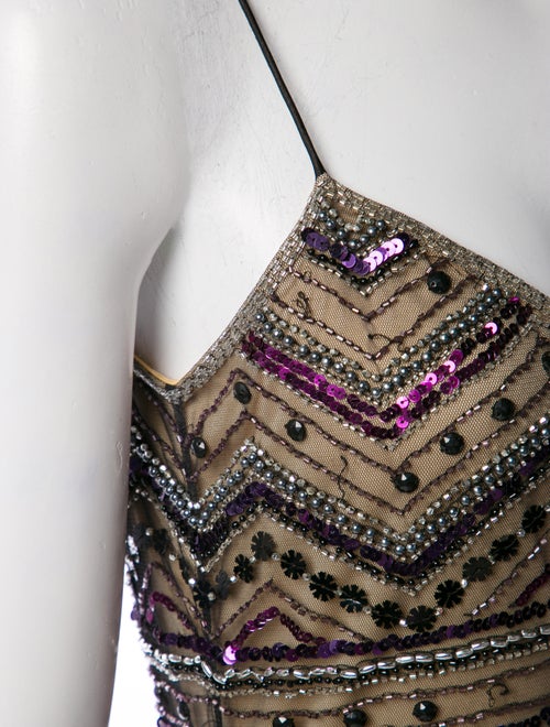 Badgley Mischka Printed Long Dress