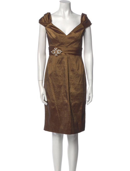 Badgley Mischka Printed Knee-Length Dress