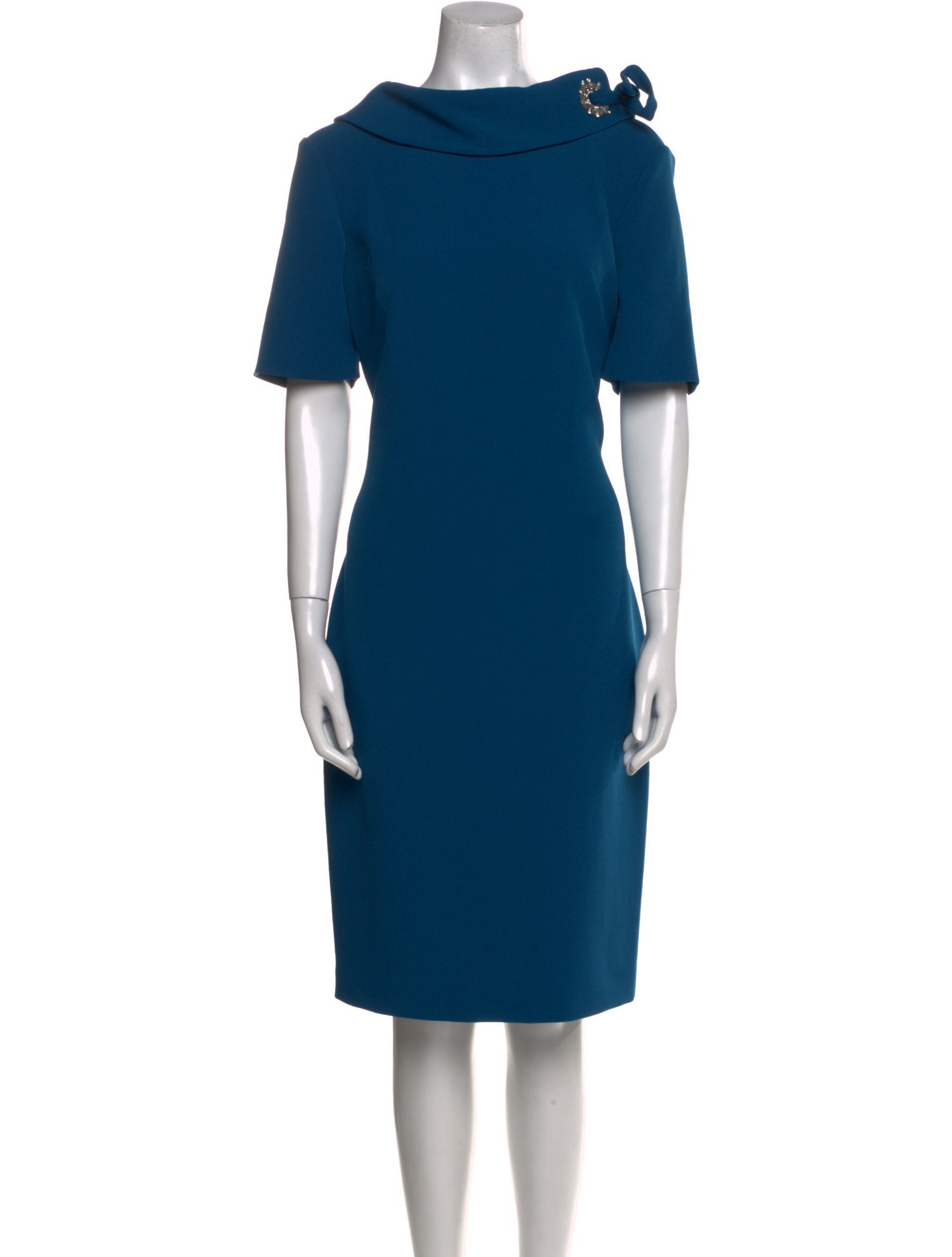 Badgley Mischka Cowl Neck Knee-Length Dress