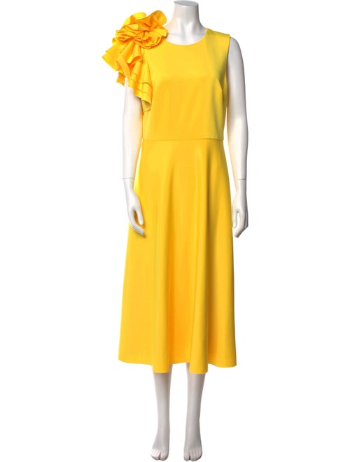 Badgley Mischka Crew Neck Long Dress