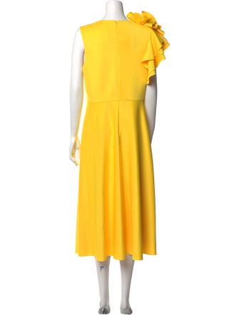 Badgley Mischka Crew Neck Long Dress