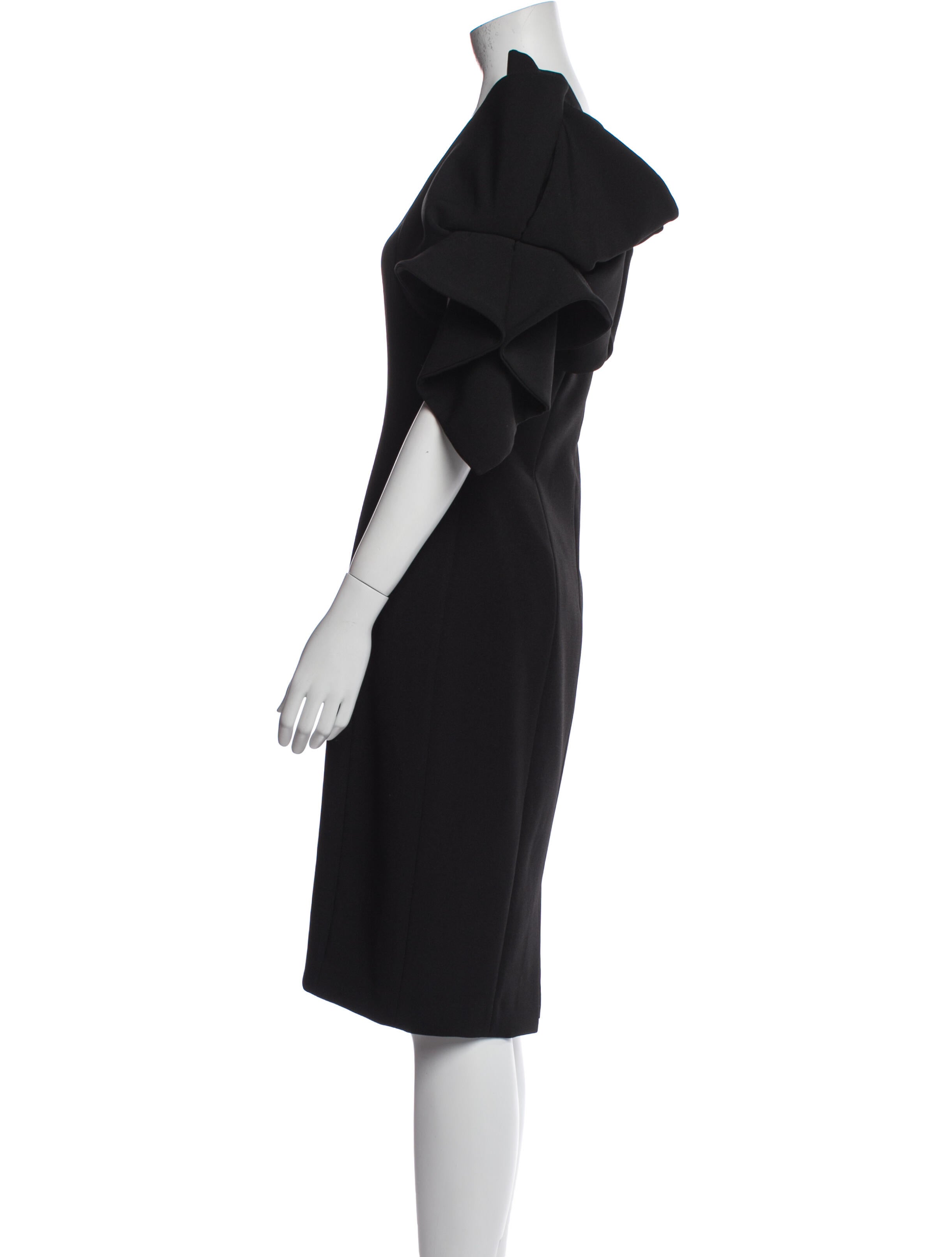 Badgley Mischka Square Neckline Midi Length Dress