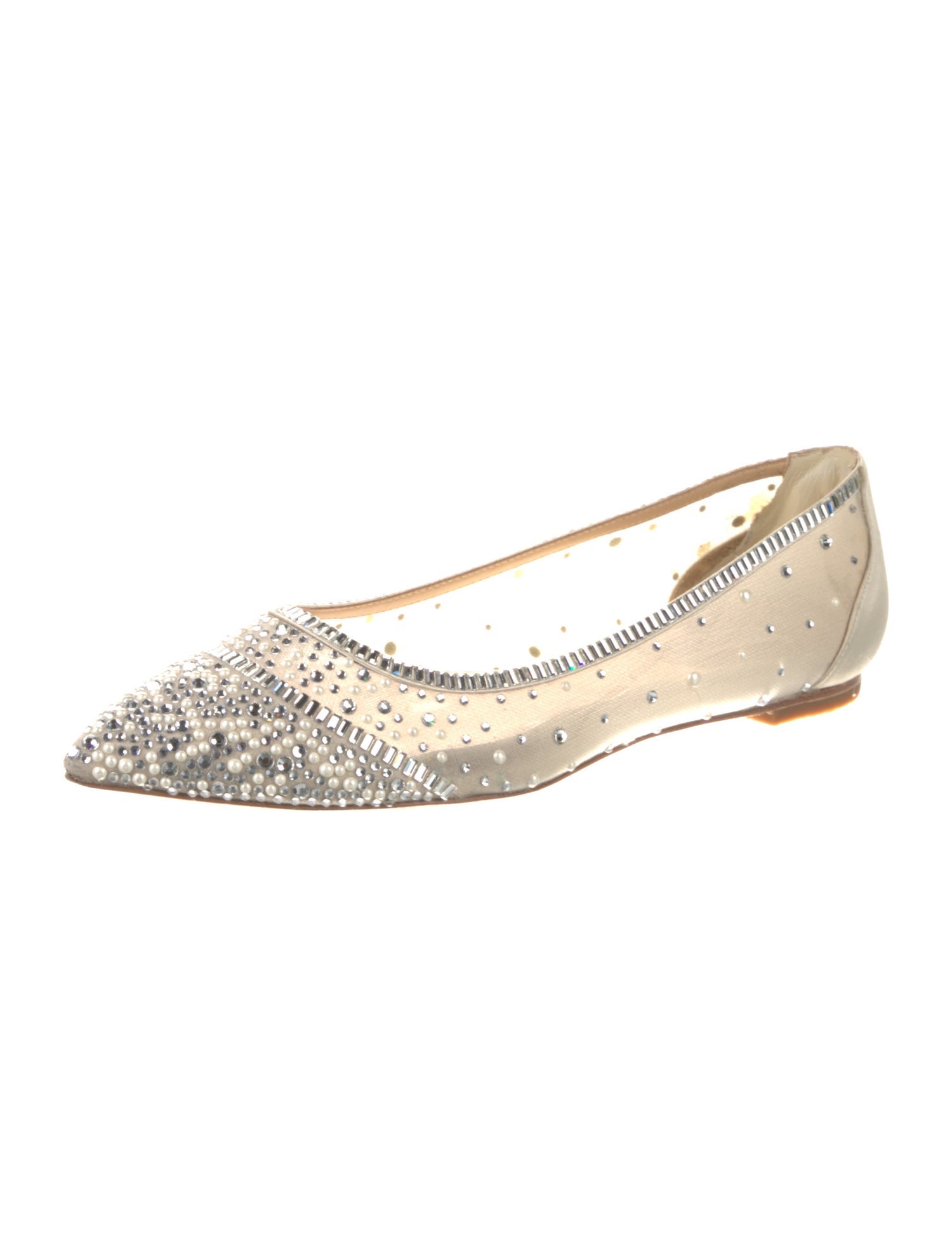 Badgley Mischka Mesh Lace Pattern Ballet Flats