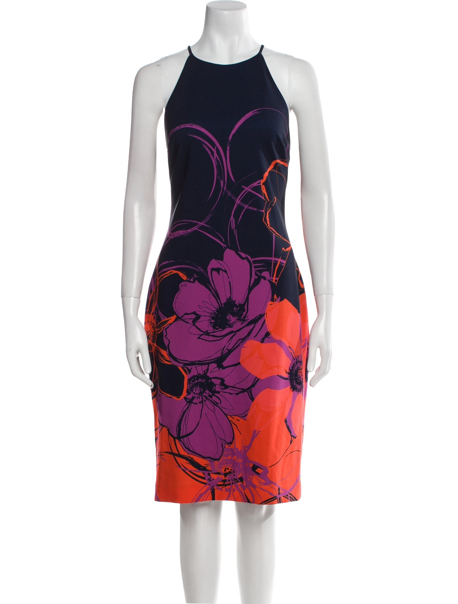 Badgley Mischka Floral Print Knee-Length Dress
