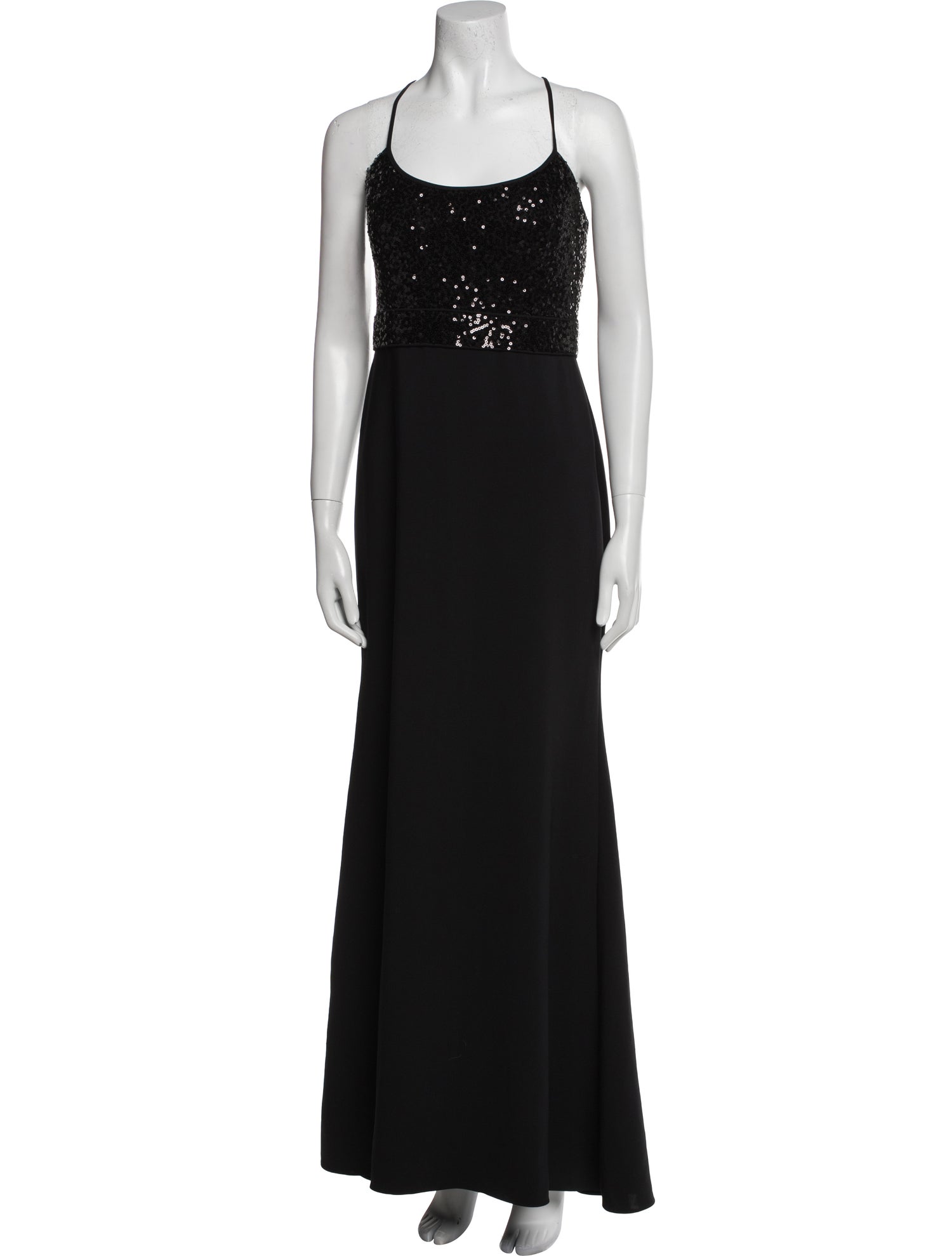 Badgley Mischka Scoop Neck Long Dress
