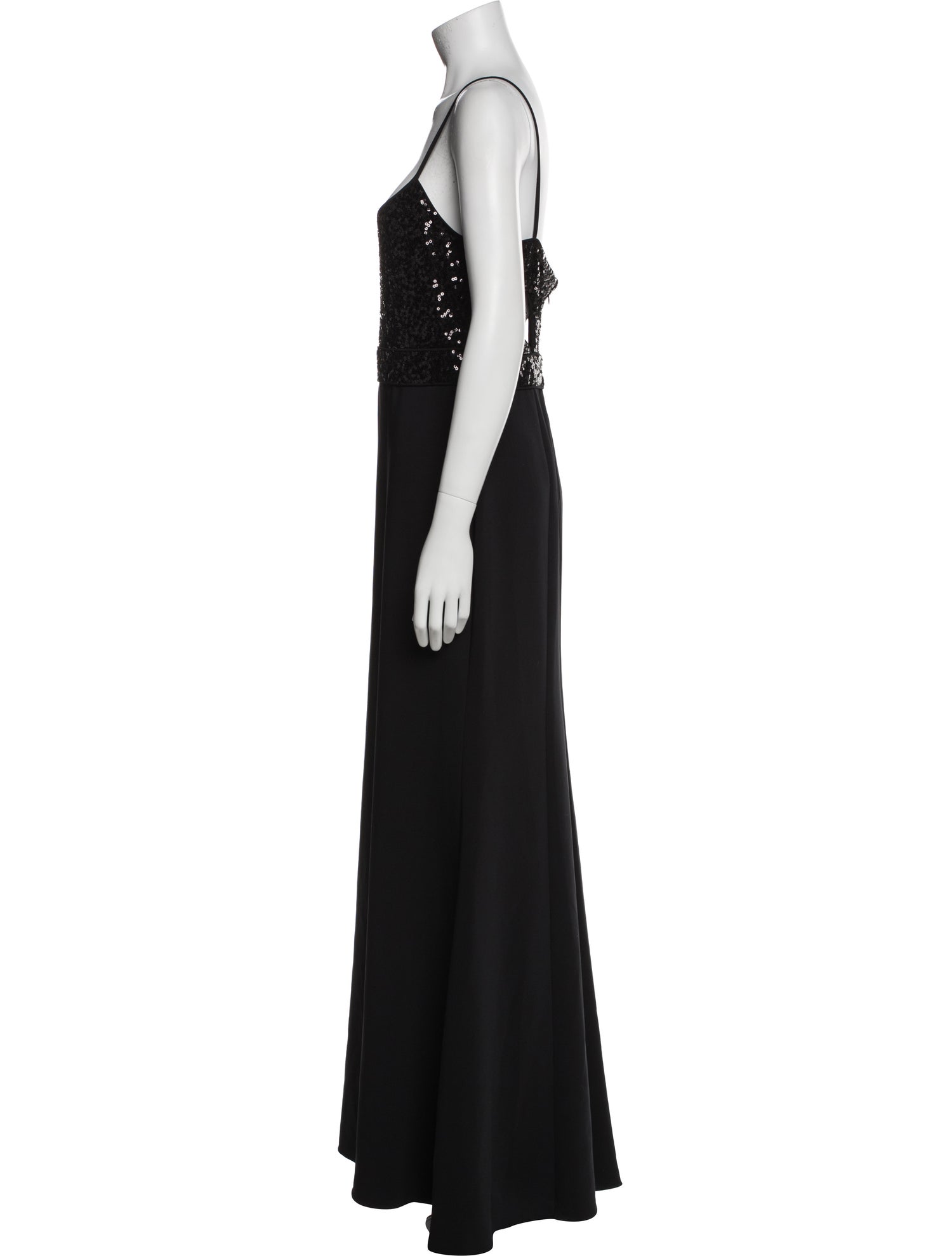 Badgley Mischka Scoop Neck Long Dress
