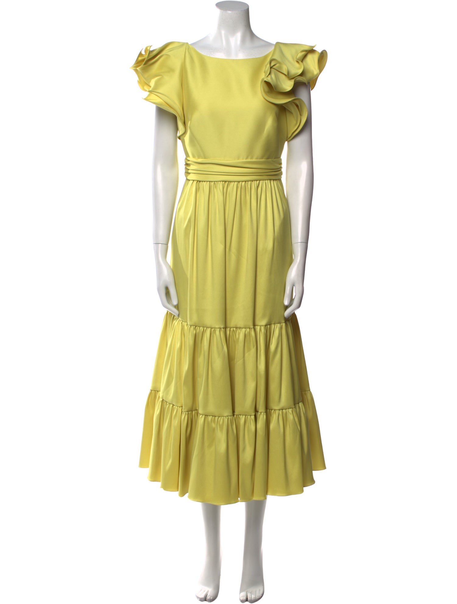 Badgley Mischka Bateau Neckline Long Dress