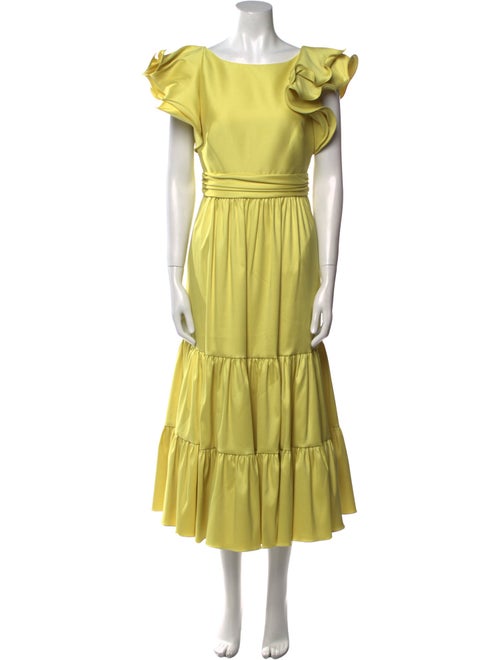 Badgley Mischka Bateau Neckline Long Dress