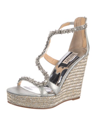 Badgley Mischka Leather Animal Print Espadrilles