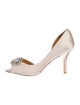 Badgley Mischka Satin Crystal Embellishments D'Orsay Pumps