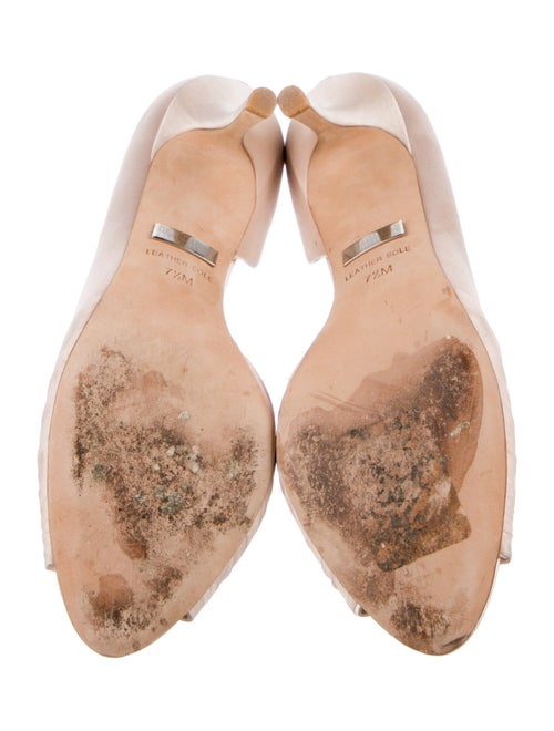 Badgley Mischka Satin Crystal Embellishments D'Orsay Pumps