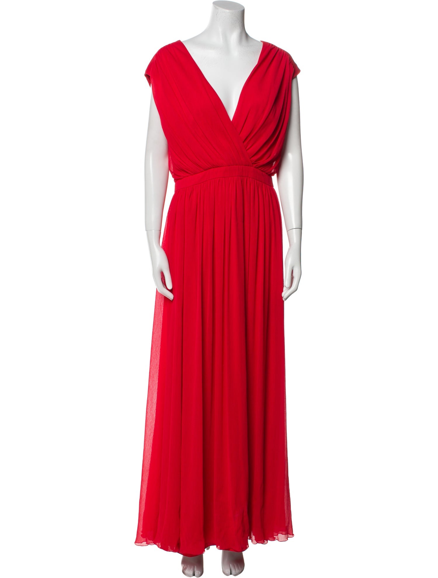 Badgley Mischka V-Neck Long Dress