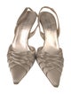 Badgley Mischka Satin Crystal Embellishments Slingback Pumps