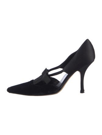 Badgley Mischka Velvet Bow Accents D'Orsay Pumps