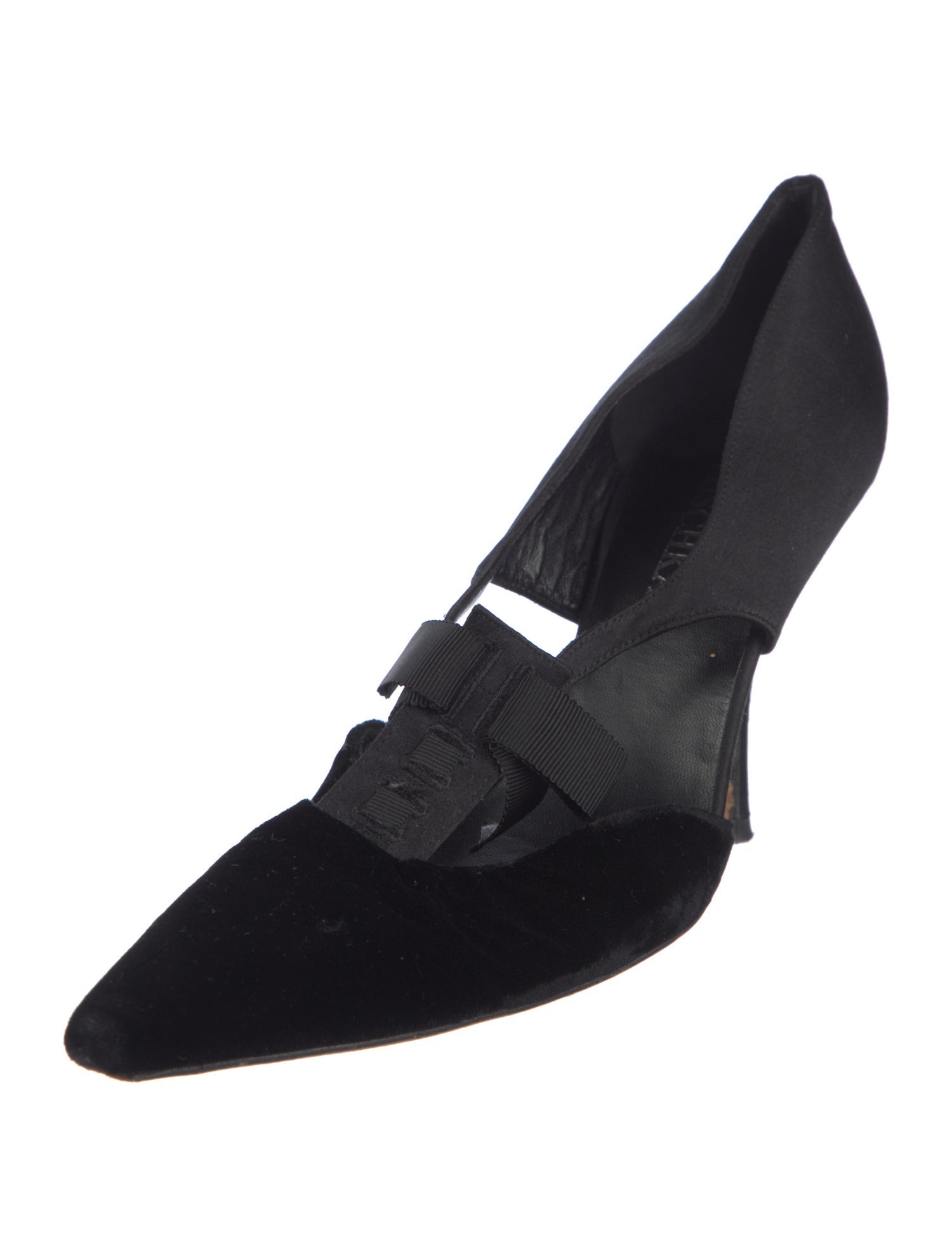 Badgley Mischka Velvet Bow Accents D'Orsay Pumps