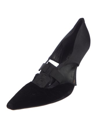 Badgley Mischka Velvet Bow Accents D'Orsay Pumps