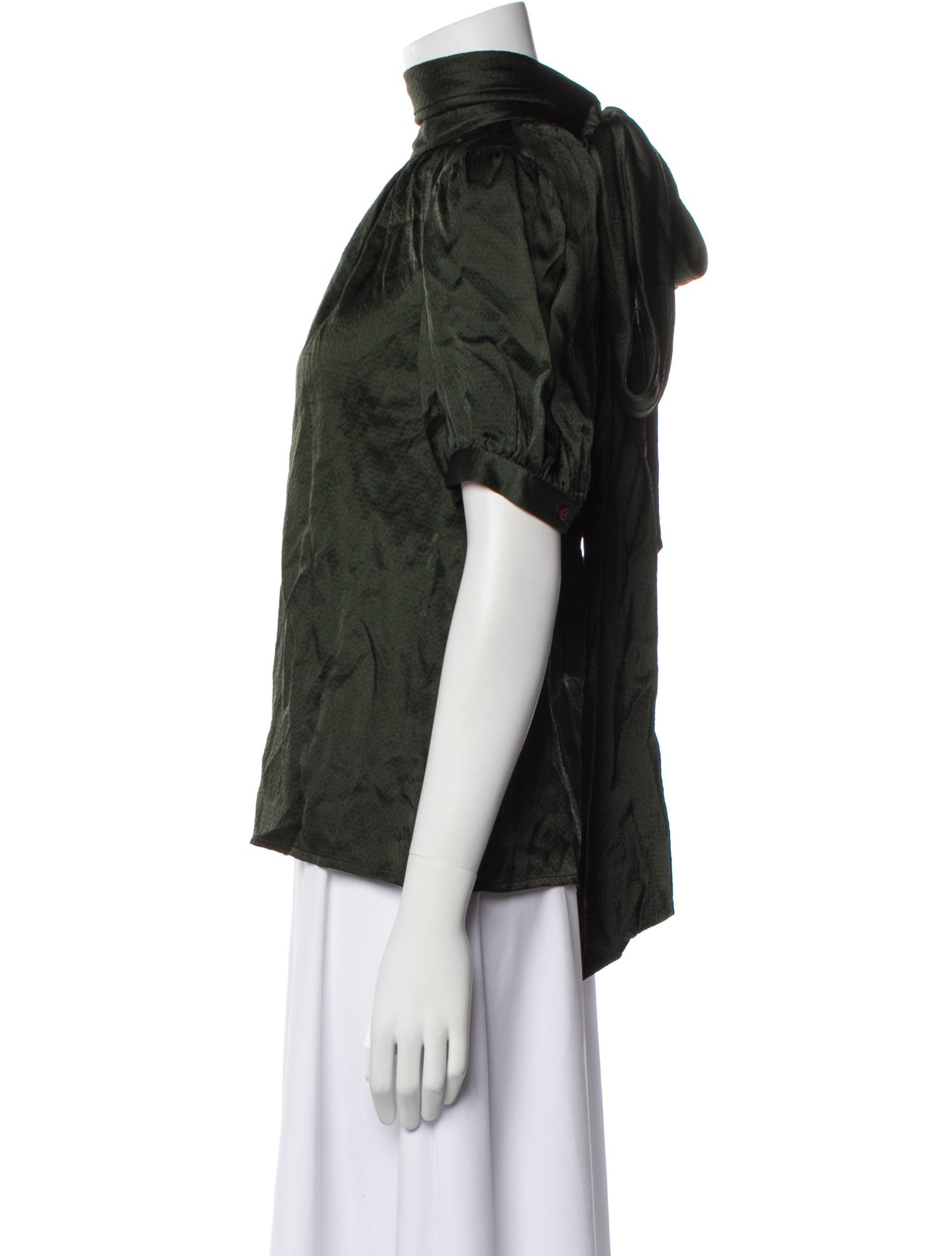 Badgley Mischka Silk Mock Neck Blouse