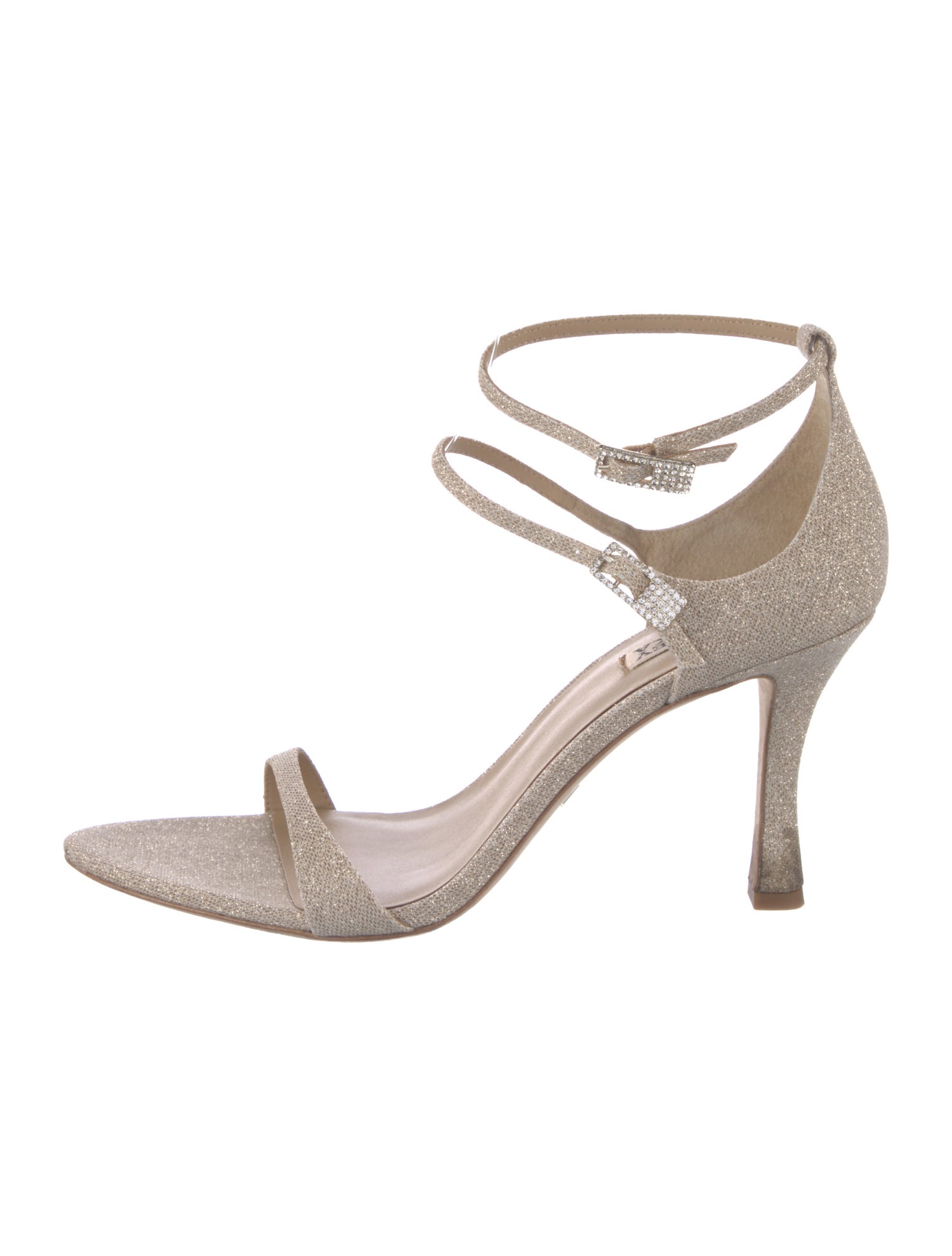 Badgley Mischka Glitter Crystal Embellishments Sandals