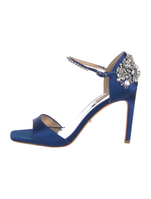 Badgley Mischka Satin Crystal Embellishments Sandals