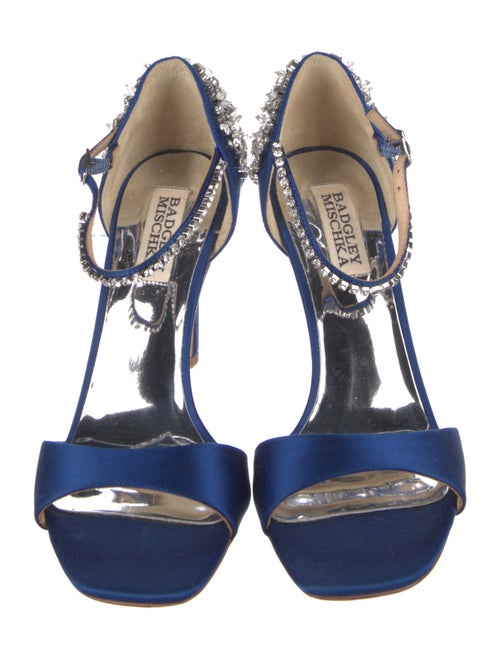 Badgley Mischka Satin Crystal Embellishments Sandals