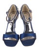 Badgley Mischka Satin Crystal Embellishments Sandals