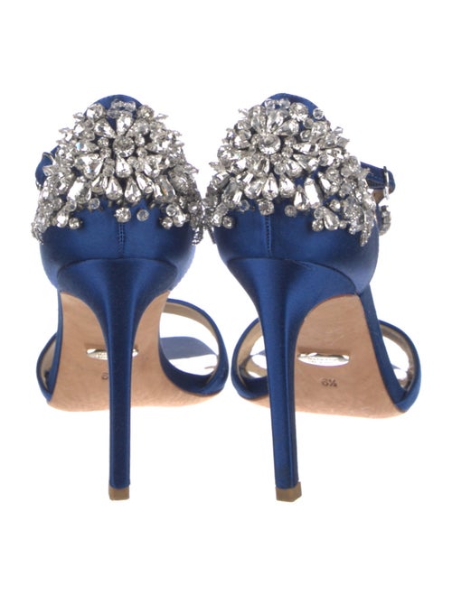 Badgley Mischka Satin Crystal Embellishments Sandals