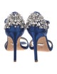 Badgley Mischka Satin Crystal Embellishments Sandals