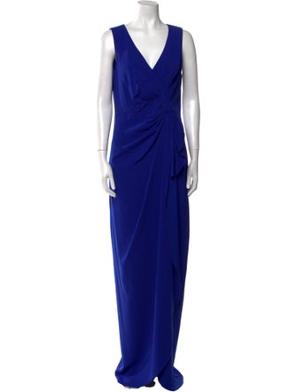 Badgley Mischka V-Neck Long Dress