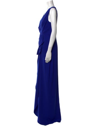 Badgley Mischka V-Neck Long Dress