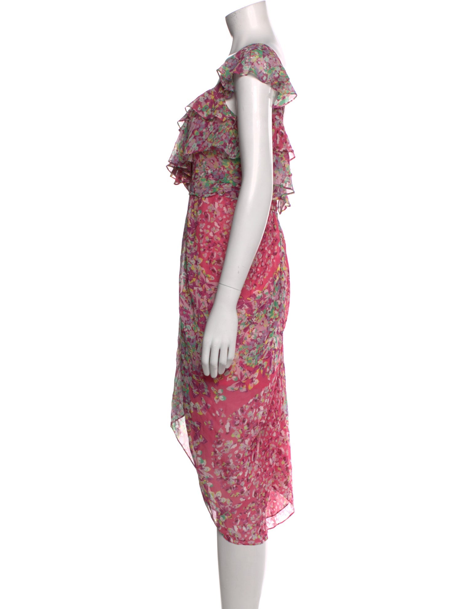Badgley Mischka Floral Print Midi Length Dress