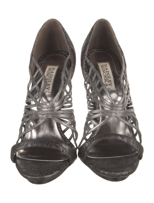 Badgley Mischka Leather T-Strap Sandals